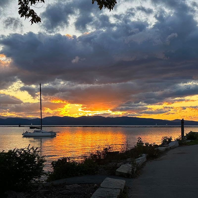 Sunset over Lake Champlain